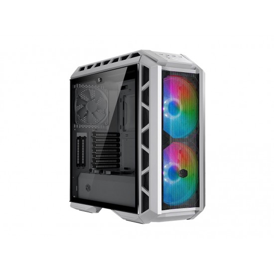 Cooler Master MasterCase H500P Mesh White ARGB Airflow ATX Mid-Tower with Dual 200mm ARGB Fans, Mesh Front Panel, Tempered Glass Side Panel & ARGB Lighting System