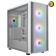 Cooler Master MasterBox 600 White — Back-connected motherboard support, FineMesh Performance Front Panel, Optimized airflow, Removable HDD cage - MB600-WGNN-S00