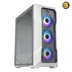 Cooler Master MasterBox TD500 Mesh V2 - E-ATX Mid-Tower PC Case with Tessellated Mesh, 3 x 120mm Pre-Installed ARGB Fans, Removable Top Panel, Tempered Glass Side Panel, USB Type-C 10Gbps - White