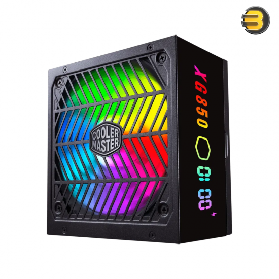 Cooler Master XG850 Plus Platinum — 80 PLUS Platinum, Quiet ARGB 135mm silent Fan, Built-in Information Display Panel, Full-Modular Cabling with 100% Japanese In-Line Capacitors - MPG-8501-AFBAP-X