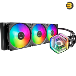 Cooler Master MasterLiquid Atmos 360 Black CPU Liquid Cooler - AIO Water Cooling System, Dual Chamber Pump, Pre-Installed Sickleflow 120 Edge Fans, Addressable Gen 2 RGB, LGA1700 & AM5 Brackets