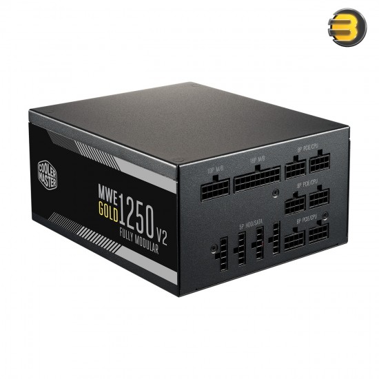 Cooler Master MWE Gold 1250 V2 Fully Modular, 1250W, 80+ Gold Efficiency, Quiet 140mm FDB Fan, 2 EPS Connectors, High Temperature Resilience