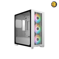 COOLER MASTER Elite 301 White – Mid-Tower Case with 3x 120mm ARGB Fans, Large Intake Grill, PSU Cover, and Sleek Black Coating for Cost-Effective, High-Performance Builds