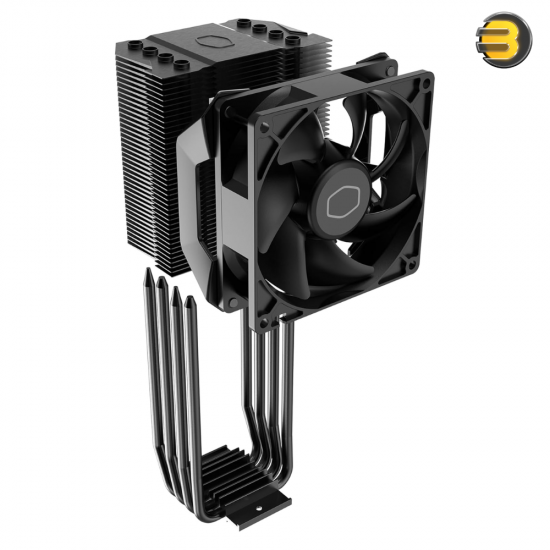 Cooler Master Hyper 411 Nano CPU Air Cooler – 92mm PWM Fan, 4 Direct Contact Heatpipes, Intel & AMD Socket Support (RR-H410-25PK-R1)