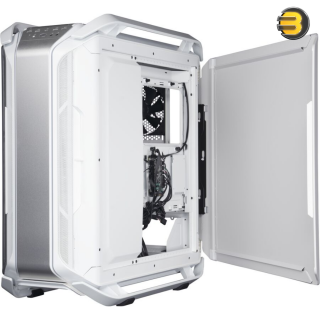 Cooler Master COSMOS C700M White with PCI Vertical Gen 4, ARGB Lighting, Aluminum Panels, a Riser Cable, and Curved Tempered Glass Cooler Master COSMOS C700M White with PCI Vertical Gen 4, ARGB Lighting, Aluminum Panels, a Riser Cable, and Curved Tempered Glass