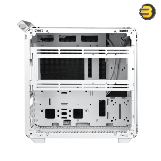 Cooler Master Qube 500 Flatpack - Mid-Tower ATX PC Case, Fully Modular, 1 x 120 mm Pre-installed SF Black Rear Fan, Vertical GPU Mount, Supports EATX Motherboard & Dual 280 mm Radiators - White