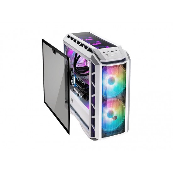Cooler Master MasterCase H500P Mesh White ARGB Airflow ATX Mid-Tower with Dual 200mm ARGB Fans, Mesh Front Panel, Tempered Glass Side Panel & ARGB Lighting System