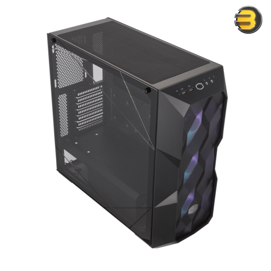 Cooler Master MasterBox TD500 Mesh Black Airflow ATX Mid-Tower with Polygonal Mesh Front Panel, Crystalline Tempered Glass, E-ATX Up to 10.5, Three 120mm ARGB Fans & ARGB Lighting System