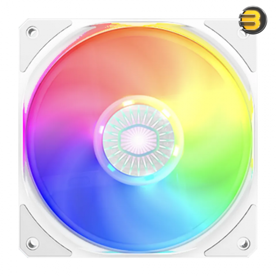 Cooler Master SickleFlow 120 ARGB White Edition 3-in-1 – Enhanced Fan Frame, Sealed Bearing Structure, Optimized Blade Design, Addressable RGB Lighting, and Secure Connection for Superior Airflow and Quiet Performance