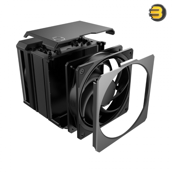 Cooler Master Hyper 612 APEX — Dual Mobius 120P PWM fans, 6 Superconductive Composite heat pipes, 159 mm height, 127×114×159 mm, up to 75.2 CFM, 0–2400 RPM, 30 dB(A), Loop Dynamic Bearings, nickel-plated copper base, supports Intel LGA 1851/1700/1200/115x