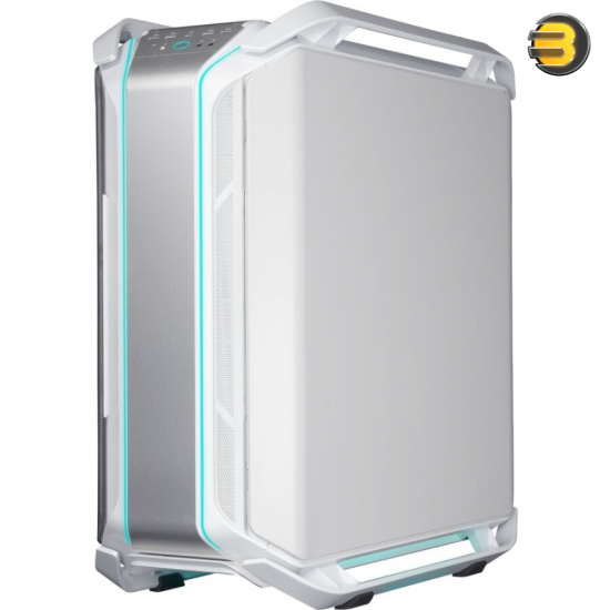 Cooler Master COSMOS C700M White with PCI Vertical Gen 4, ARGB Lighting, Aluminum Panels, a Riser Cable, and Curved Tempered Glass