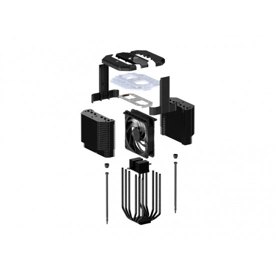 Cooler Master MasterAir MA620M Dual Tower ARGB High Performance CPU Air Cooler, 6 CDC 2.0 Heatpipes, SF120R Fan, Hexagon Strip Addressable RGB Lighting for AMD Ryzen/Intel LGA1200/1151