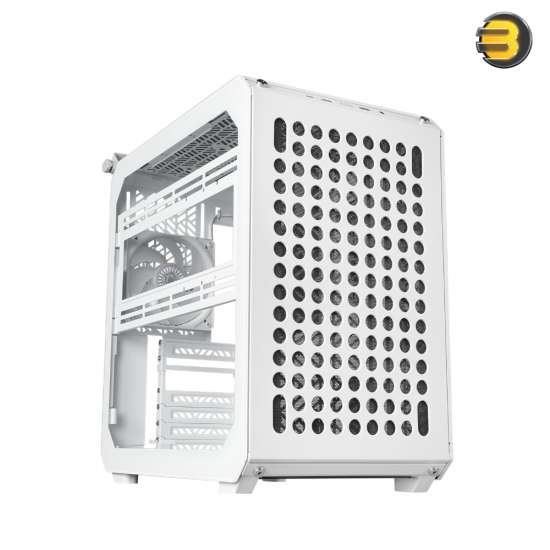 Cooler Master Qube 500 Flatpack - Mid-Tower ATX PC Case, Fully Modular, 1 x 120 mm Pre-installed SF Black Rear Fan, Vertical GPU Mount, Supports EATX Motherboard & Dual 280 mm Radiators - White