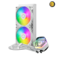 Cooler Master MasterLiquid 240 ATMOS White — High Performance Close-Loop AIO Liquid Cooler, R9, i9 Dual Chamber Pump, Customize Cover, Sickleflow Edge PWM, aRGB Lighting, AMD Ryzen AM5, AM4, Intel LGA 1851, LGA 1700 Platform - MLX-D24M-A25PZ-RW