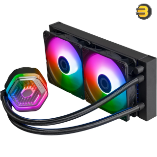 Cooler Master MasterLiquid Atmos 240 Black CPU Liquid Cooler - AIO Water Cooling System, Dual Chamber Pump, Pre-Installed Sickleflow 120 Edge Fans, Addressable Gen 2 RGB, LGA1700 & AM5 Brackets Cooler Master MasterLiquid Atmos 240 Black CPU Liquid Cooler - AIO Water Cooling System, Dual Chamber Pump, Pre-Installed Sickleflow 120 Edge Fans, Addressable Gen 2 RGB, LGA1700 & AM5 Brackets