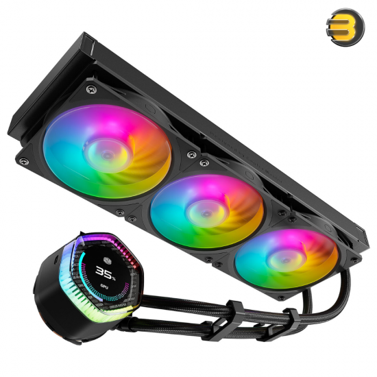 COOLER MASTER MasterLiquid 360 ION – Liquid CPU Cooler with 2.1-inch LCD Display, Gen X Dual Chamber Pump, ARGB Halo Lighting, and MasterCtrl Customization for Premium Cooling Performance COOLER MASTER MasterLiquid 360 ION – Liquid CPU Cooler with 2.1-inch LCD Display, Gen X Dual Chamber Pump, ARGB Halo Lighting, and MasterCtrl Customization for Premium Cooling Performance