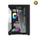 DarkFlash L285 black ATX PC case with curved glass panels and 7x DM20 ARGB fans pre-installed
