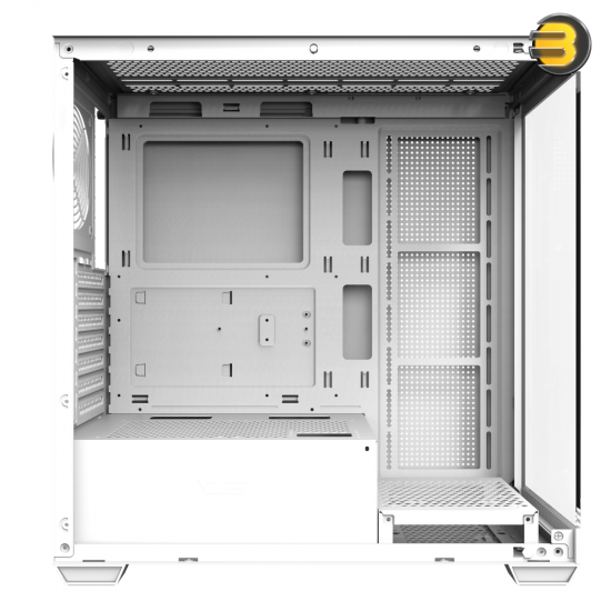 DarkFlash DS900 ATX PC Case White - Tempered Glass Side Panel, High Airflow Gaming Tower, Front Mesh Design, Multiple Cooling Fan Support, ATX / Micro-ATX / ITX Compatible, Sleek and Durable Chassis