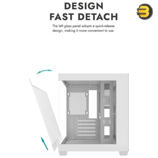 DarkFlash Aigo D275M White M-ATX Gaming Case – 270° Panoramic Tempered Glass, 3x Pre-installed ARGB Fans, 5 PCIe Slots, Supports 240mm Radiator, USB 3.0