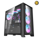 DarkFlash DRX90 Glass Black ATX Mid-Tower PC Case + 4 ARGB Fans – Magnetic Interchangeable Front Panel (Glass/Mesh), 7 PCIe Slots, USB Type-C, 360mm Radiator Support