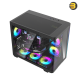 DarkFlash L285 black ATX PC case with curved glass panels and 7x DM20 ARGB fans pre-installed