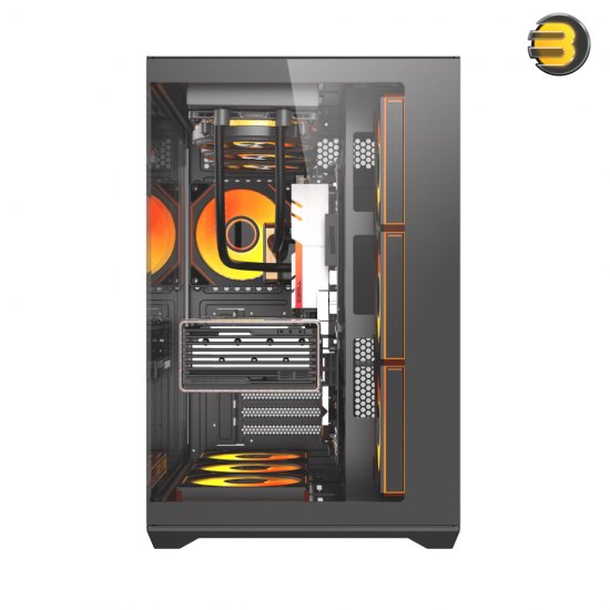 DarkFlash C280 E-ATX PC case with pillar-less dual glass, included 850W PSU and 4x DM20 ARGB fans