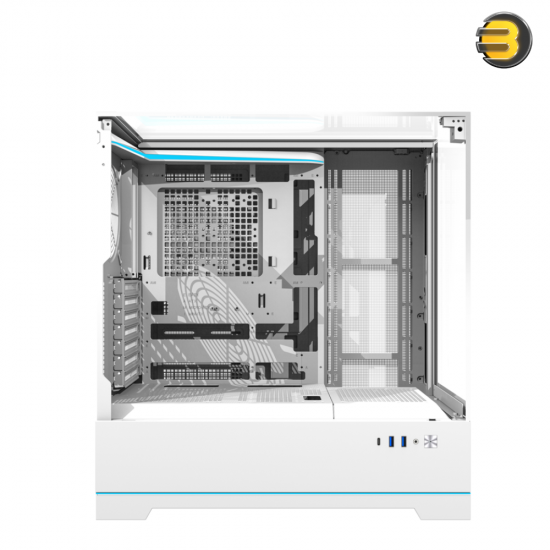 darkFlash DY450 White ATX Mid-Tower PC Case – 0.8mm SPCC Steel, Tempered Glass, Visual Partition Cooling, Real-Time Temp Display, 23 RGB Modes, USB Type-C, 360mm Radiator Support