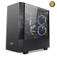 darkFlash V22 Black Mid-Tower ATX PC Case – Magnetic Swing-Open Tempered Glass Side Door, Vertical GPU Support, 360mm Radiator, ATX/M-ATX/ITX Compatible