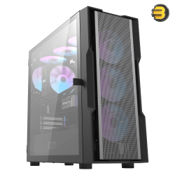 DarkFlash DK431 E-ATX PC Case - Tempered Glass Side Panel, High Airflow Design, Front Mesh Panel, Multiple Cooling Fan Support, ATX / Micro-ATX / ITX Compatible, Sleek Gaming Tower Chassis