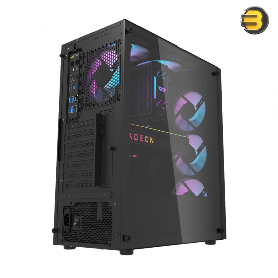 DarkFlash DK351 Black ATX Mid-Tower PC Case – Dragon Scale Esports Front Panel, 4x Pre-installed RGB Fans, Tempered Glass, 360mm Radiator Support, USB 3.0