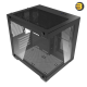 DarkFlash Aigo D275M Black M-ATX Gaming Case – 270° Panoramic Tempered Glass, 3x Pre-installed ARGB Fans, 5 PCIe Slots, Supports 240mm Radiator, USB 3.0