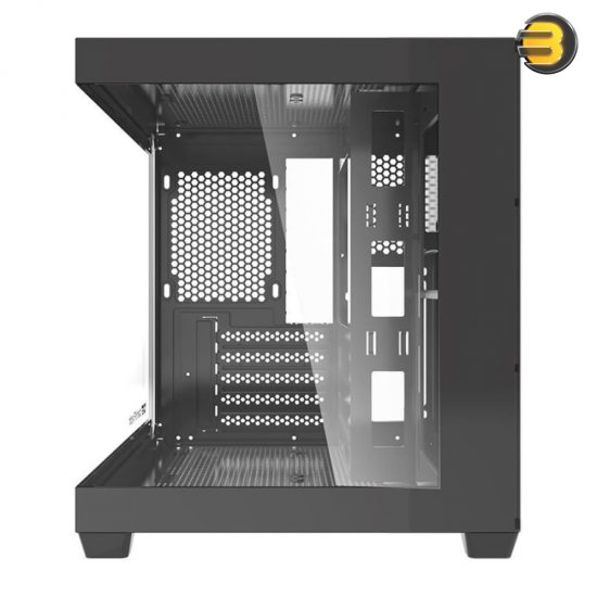 DarkFlash Aigo D275M Black M-ATX Gaming Case – 270° Panoramic Tempered Glass, 3x Pre-installed ARGB Fans, 5 PCIe Slots, Supports 240mm Radiator, USB 3.0
