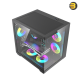DarkFlash B275 M-ATX PC case with pillar-less dual glass panels and included 3x L17 fans