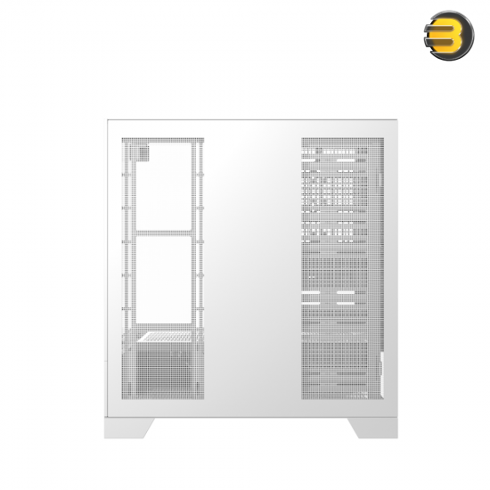 darkFlash DY450 White ATX Mid-Tower PC Case – 0.8mm SPCC Steel, Tempered Glass, Visual Partition Cooling, Real-Time Temp Display, 23 RGB Modes, USB Type-C, 360mm Radiator Support