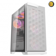 DarkFlash DK361 White ATX Mid-Tower PC Case – Hexagon Mesh Front, 4x Pre-installed RGB Fans, Tempered Glass, 360mm Radiator Support, USB 3.0 DarkFlash DK361 White ATX Mid-Tower PC Case – Hexagon Mesh Front, 4x Pre-installed RGB Fans, Tempered Glass, 360mm Radiator Support, USB 3.0
