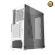 DarkFlash DK352 Plus White ATX Mid-Tower PC Case – 4x Pre-installed PWM Fans, 4mm Tempered Glass, 0.5mm SPCC Steel, 360mm Radiator Support, Dual USB 3.0