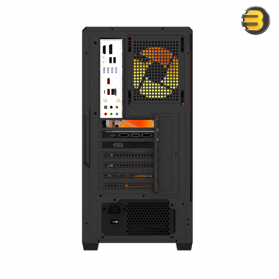 DarkFlash C365 Mesh black E-ATX PC case with mesh front panel, 4x CL6 ARGB fans and 650W PSU included
