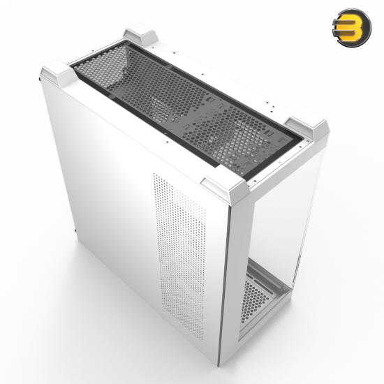 DarkFlash DS900 ATX PC Case White - Tempered Glass Side Panel, High Airflow Gaming Tower, Front Mesh Design, Multiple Cooling Fan Support, ATX / Micro-ATX / ITX Compatible, Sleek and Durable Chassis