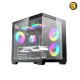 DarkFlash B275 M-ATX PC case with pillar-less dual glass panels and included 3x L17 fans