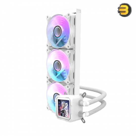 DarkFlash DV360S 360mm AIO Liquid CPU Cooler – 3.2'' LCD Display, 3x 120mm ARGB PWM Fans, 2700 RPM Pump, Compatible with Intel LGA 1700 & AMD AM5