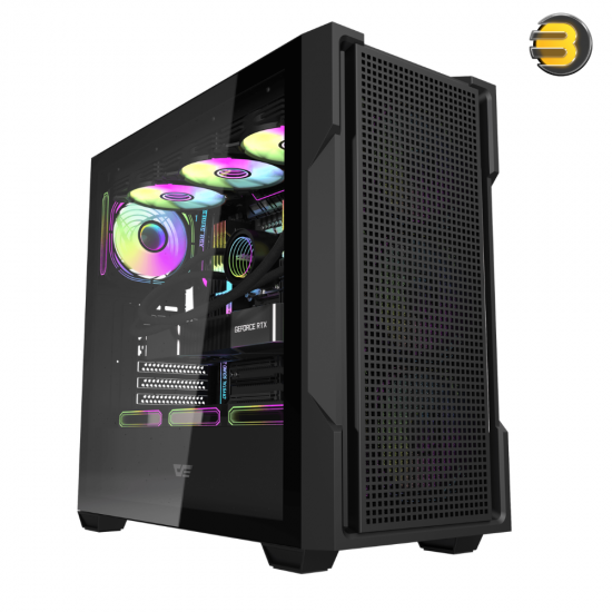 DarkFlash DS900 Mesh ATX PC case with mesh front panel, 4x DM20 ARGB fans and included 750W PSU