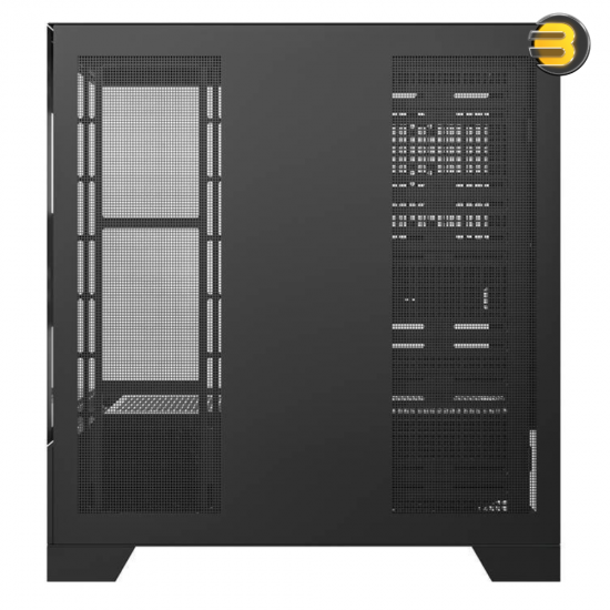 darkFlash DY451 Black ATX Mid-Tower PC Case – 0.8mm SPCC Steel, Tempered Glass, Visual Partition Cooling, Real-Time Temp Display, 23 RGB Modes, USB Type-C, 360mm Radiator Support
