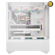 DarkFlash DY460 white ATX PC case with three glass panels and louvered side panel
