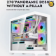 DarkFlash Aigo C218M White Mid-Tower PC Case + 650W PSU & 3x ARGB Fans – Panoramic Tempered Glass, A-Pillar Free, 5 GPU Slots, Supports 240mm CPU Cooler & 360mm Radiator