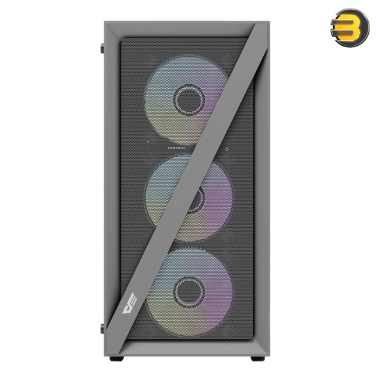 DarkFlash DK260 White Mid-Tower ATX PC Case – Air Mesh Front, 4x Pre-installed aRGB Fans, Built-in GPU Support, Tempered Glass, 360mm Radiator Support