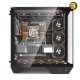 DarkFlash DY470 black ATX PC case with three transparent glass panels and included INF34 ARGB fans