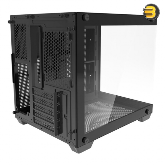 DarkFlash Aigo D275M Black M-ATX Gaming Case – 270° Panoramic Tempered Glass, 3x Pre-installed ARGB Fans, 5 PCIe Slots, Supports 240mm Radiator, USB 3.0