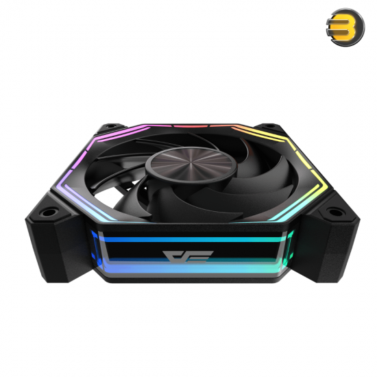 DarkFlash INF34 120mm RGB fan in Black with anti-vibration mounts and hydro bearing