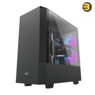 DarkFlash DLV22 Black ATX Mid-Tower PC Case – Right-Side Open Tempered Glass Door, 3x C6MS RGB Fans, 360mm Radiator Support, Service-Friendly Design DarkFlash DLV22 Black ATX Mid-Tower PC Case – Right-Side Open Tempered Glass Door, 3x C6MS RGB Fans, 360mm Radiator Support, Service-Friendly Design