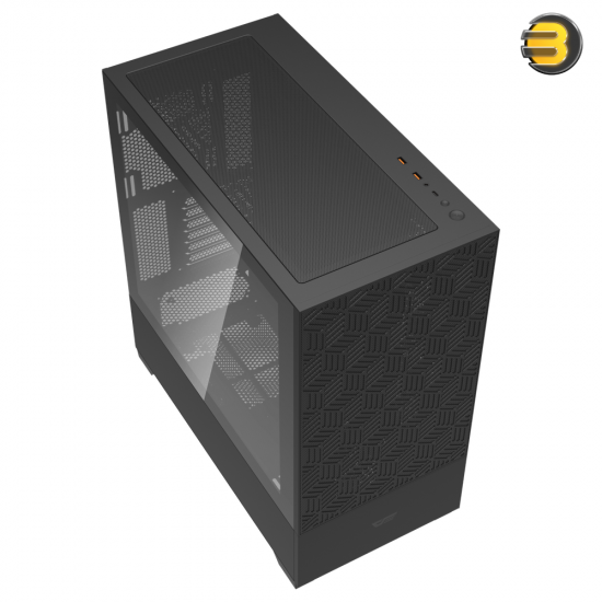 DarkFlash DF5000 Black Mid-Tower ATX PC Case – Mesh Front, Tempered Glass, VGA Card Holder, 360mm Radiator Support, Up to 13x 120mm Fan Mounts, USB 3.0 & Type-C